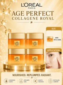 L’Oreal Paris L'Oréal Paris Age Perfect 膠原蛋白面霜 4入組 共60ml，保濕、有效控制水分含量，適合乾性與混合性肌膚 - 金致臻顏新花蜜膠原乳霜小樣 - 查看 2