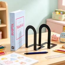 Minimalist And Creative Arched U-Shaped Metal Book Stand Desktop Book Storage And Organizing Rack With Anti Slip Stability Book Clip Suitable For Student Office Desk, Home Study Reading Area Decorative Black And White Book Organizing Supplies. - U-shaped - View 8