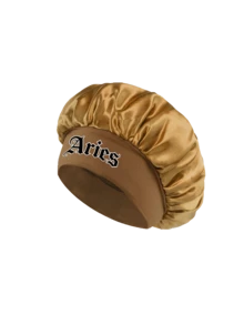 1pc Women's Satin Sleep Cap, 12 Zodiac Print Oversized Night Cap, Loose Elastic Band, Lightweight Silky Hair Protection Cap - Gold - View 13