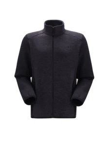 CAMEL CROWN Men's Outdoor Fleece Jacket Stand Collar Windproof Thin Fleece Keep Warm Sports Jacket Sweatshirt Lining - Phantom Black - View 1