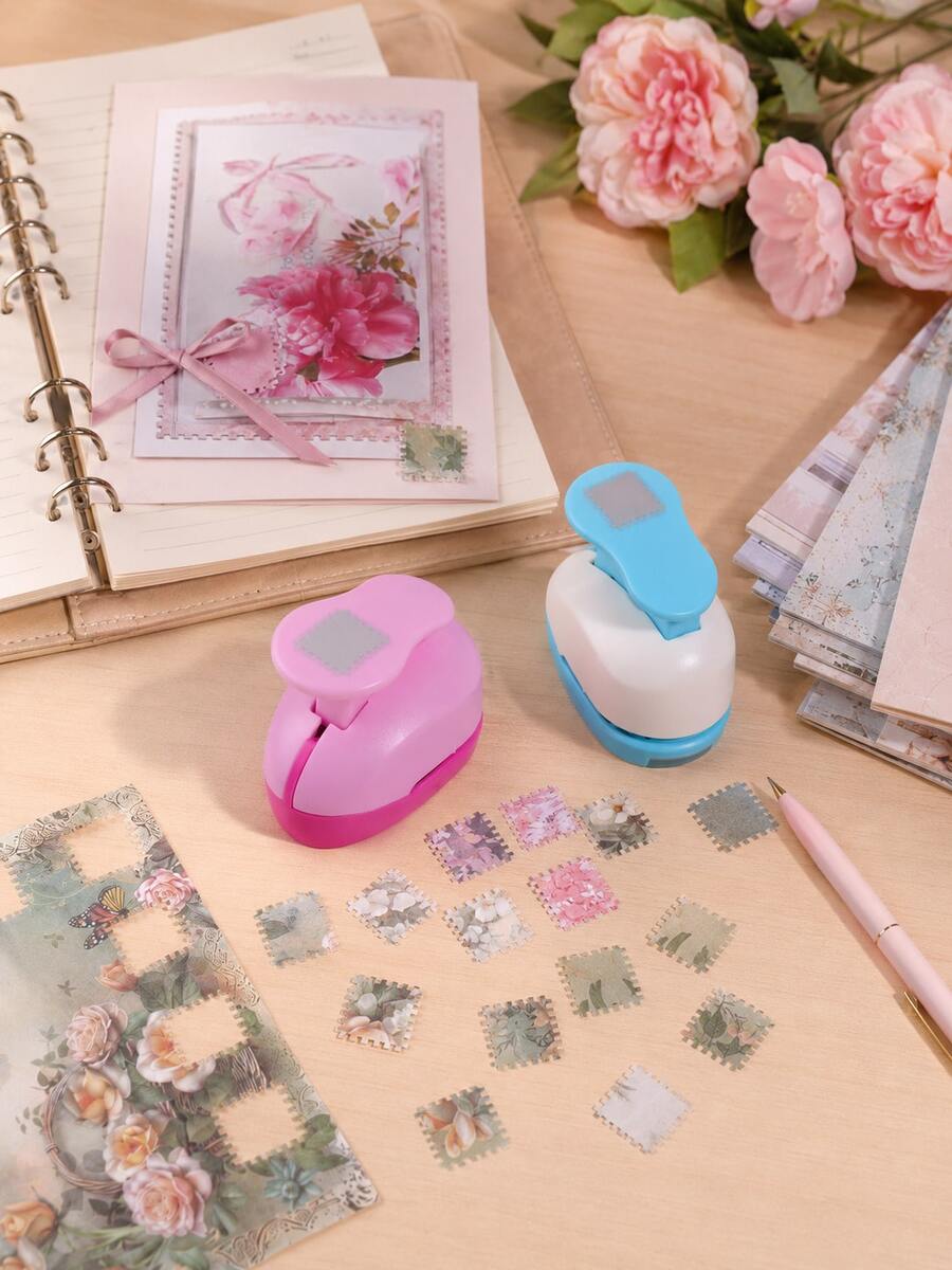 Stamp-Pattern Portable Handheld Puncher, Used For Scrapbooking, DIY Card Making, Photo Albums, Paper Crafts, A Must-Have Cutting Tool For School - Multicolor - View 1