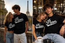 Retro Papa Style T-Shirt - Funny Father's Day Gift For Dad Or Grandpa - Unisex T-Shirts - 黑色 - 查看 1