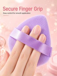 Borla de polvo triangular de ante 5/100 piezas, material de ante ultra suave, adecuada para contorno, ojos y esquinas, adecuada para todo tipo de piel - Multicolor - Ver 3