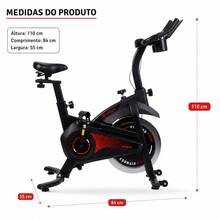 Bicicleta Ergométrica Spinning Fitness Ajustável até 150kg com Rodinhas e Painel Digital Inércia 13kg - Preto - Visão 3