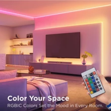 16.4英尺 RGB LED 燈條，可變色氛圍燈，適用於電視背光、臥室牆面、沙發、客廳裝飾，24 鍵遙控器 USB 供電照明 - 3535RGB-LED - 查看 6