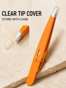 Precision Slanted Eyebrow Tweezers, Spring-Loaded Folding Hair Removal Tool With Silicone Protective Cap, Stainless Steel Eyebrow Trimmer, Facial Hair Plucker, False Eyelash Applicator, Double Eyelid Tape Clip, Travel Beauty Tool - Multicolor - View 9