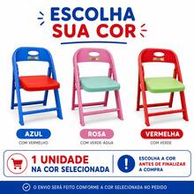 Cadeirinha Infantil Dobrável Criança Compacta Portátil Até 25kg Azul Rosa Vermelha Cadeirinha Portátil Infantil Para Atividades Refeições E Lazer Dobrável Colorida 25kgs Cadeirinha Para Crianças Pequenas Dobrável Leve Compacta Uso Diário Até 25kg Coloridas - Vermelho - Visão 2