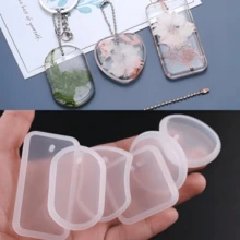 6pcs Pendant Mold Set, Epoxy Resin Pendant Mold, Geometric Pendant Mold, Square & Rectangular Pendant Mold, Earring Silicone Mold, Keychain Pendant Mold - Multiple Styles - View 3