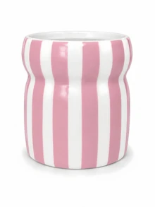 1pc Striped Multi-Function Storage Cup, Large Capacity Toothbrush, Toothpaste, Makeup Brush And Cosmetic Organizer, Suitable For Bathroom Vanity, Dressing Table And Desktop Storage - 1PC - View 9