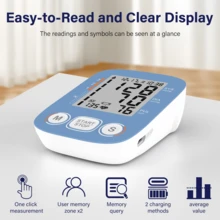 Blood Pressure Monitor For Home Use, Upper Arm Blood Pressure Machine With Large Cuff, Blood Pressure Machine, Adjustable Arm Cuff 8.7"-16.5",Large Display, 2 * 500 Readings Memory - Blue - View 4