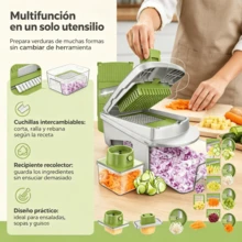 Herramienta Cortadora Manual Anti-Cortes con 8 Cuchillas, Corta Cebolla, Papa y Zanahoria en Segundos,Desmontable y fácil de limpiar, ideal para ensaladas y guisos. - Cortador de verduras 16 en 1 - Ver 3