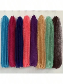 1pc African Mesh Bath Sponge, Unisex Durable Exfoliating Bath Sponge, Stretchable Up To 66 Inches, For Body Scrubbing, Makes Skin Smooth, African Net Sponge, Exfoliating Glove, Bath Accessories, Back Scrubber - Multicolor - View 7