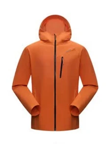 CAMEL CROWN 中性軟殼夾克，防風耐磨保暖撥水戶外外套，適用於登山與徒步，男女皆宜 - 氧化橙 - 查看 4