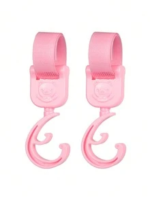 2pcs Universal Bicycle Handlebar Hooks, 360° Rotatable, Cartoon Bear Stroller Hooks With Adjustable Nylon Fasteners, Suitable For Bicycles, Electric Bikes, Skateboards, Motorcycles, Baby Strollers, Outdoor Bicycle Accessories, Storage Clips - Multicolor - View 17