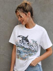 Women T-Shirts - 白色 - 查看 3