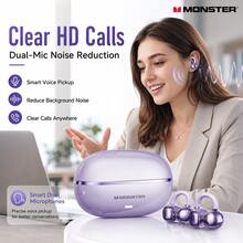 Monster Earbud Nirkabel Bluetooth 6 Model Jepit Terbuka, Headset Olahraga Ringan, Mode Latensi Rendah untuk Game, Peredam Kebisingan Panggilan ENC, Daya Tahan Baterai Lama untuk Olahraga Harian, Perjalanan, dan Bermain Game - View 9