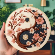 1PC 20*20cm/7.9*7.9in,Mysterious Animals And Gossip Patterns Embroidery Kit, DIY Handmade Embroidery Set For Adult Beginners, Home Gift, Women's Sewing Gift, Including User Manual, Printed Pattern Fabric, Embroidery Frame, Needle And Thread. - Mysterious Animals and Gossip Patterns - View 5