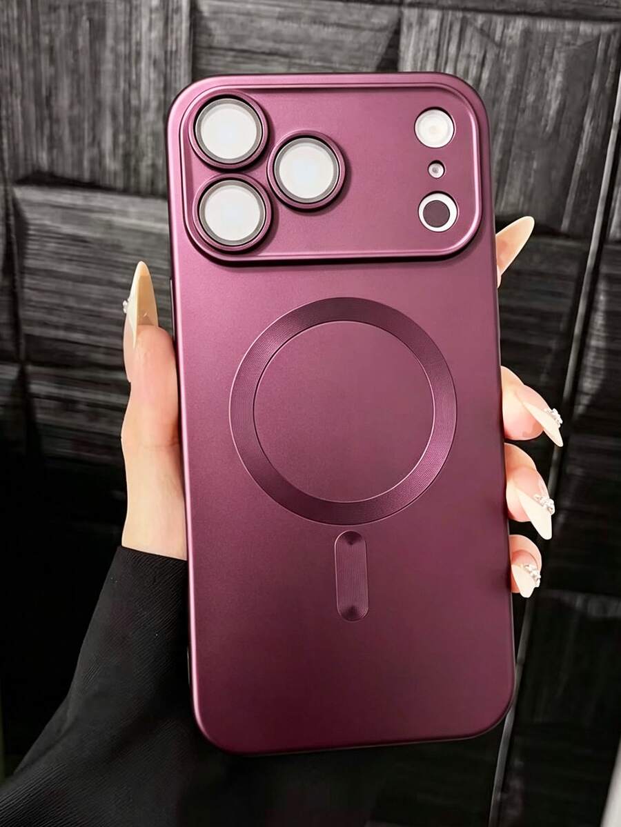 Luxury Crossbody Lanyard Magnetic Wireless Charging Phone Case, Compatible With IPhone 18 ProMax 18Pro 17 ProMax 17Pro 16 15 14 13 12 11 Pro Max 16 15 14 Plus, Shockproof Lens Protection Back Cover - Burgundy - View 1