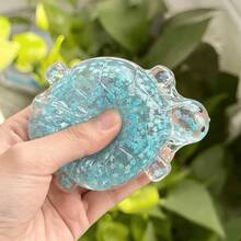 1pc Transparent Liquid Sand Turtle Squishy Toy, Star-Shaped Glitter Stress Relief Squeeze Toy, Soft Bendable TPR Decompression Toy, Office Car Desktop Ornament, Daily Anxiety Relief Toy - Multicolor - View 8
