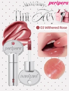 Peripera 2.4 G MOOD GLOWY TINT KEY 化妝品吊飾液體唇釉棒,豐盈果凍光澤透亮亮澤,不乾澀長效持色唇蜜鑰匙圈,可穿戴美妝配件,可用作包包掛飾,K-Beauty - 03 Withered Rose - 查看 2
