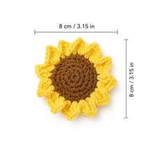 2/4pcs Handmade Crochet Sunflower Decorative Pendant, Yellow Flower With Brown Center, Suitable For DIY Crafts, Keychains, Decorative Flowers, Exquisite Craftsmanship, Holiday/Graduation Gift - Yellow - View 6