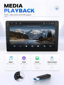 9 Inch Quad-Core Android Car Navigation, 2G+64G Car Navigation, Supports Apple CarPlay And Android Auto Radio Screen, With Mirroring Connection, Bluetooth 5.0, AUX, FM/AM Transmitter, GPS Wireless Carplay, Bluetooth Car Infotainment System - Upgraded Android Car Stereo Navigation System - View 8