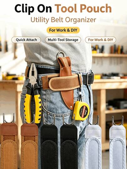 Multi‑Purpose Clip‑On Tool Holder Pouch, Adjustable Waist Belt Organizer For Handyman & Workshop Use.Workshop Repairing, Home Improvement, Daily Handyman Jobs