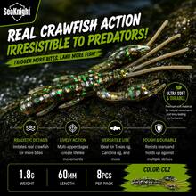 Seaknight Crawfish Soft Bait, Realistic Silicone Crawfish Fishing Lure, Ultra-Flexible Soft Bait With Realistic Appendages And Ribbed Body, Suitable For Bass And Trout Freshwater Fishing, Compatible With Texas Rig, Wacky Rig, Drop Shot Rig - Multicolor - View 2