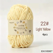 EDCUEBE7 4 Rolls/200g Polyester Chenille Yarn, Soft And Thick, 4mm Velvet Texture Yarn, Suitable For Crochet And Knitting, Multi-Purpose Craft Mixed Color Yarn, 200g/7.05oz Per Roll, Total Length 240m/787.4ft - (Random Packaging) - Medium-thick Ice-stripe Yarn - View 16