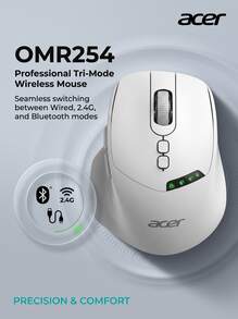 Acer 無線藍牙三模滑鼠 人體工學滑鼠 筆記型電腦 usb拓展塢可用 OMR254 無線藍牙三模 - 查看 1