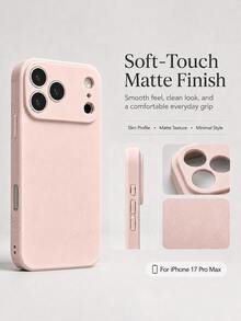 VOUVI Casing Lembut Minimalis Matte Warna Solid Kompatibel Dengan iPhone 17 16 15 14 13 12 11 Pro Max Casing Ponsel Minimalis Serbaguna untuk Penggunaan Sehari-hari Perlindungan Kamera Penuh Anti Jatuh Klasik Tahan Guncangan Casing Pelindung Matte Cocok Untuk Aksesori Ponsel 16 15 14 Plus Air - Berwarna merah muda - View 4