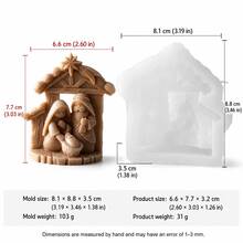 3D Nativity Manger Scene Silicone Mold With Virgin Mary, Saint Joseph, Baby Jesus, Stable And Star Of Bethlehem, For Aromatherapy Candles, DIY Diffuser Stone, Plaster, Resin, Religious Christmas Decor Handmade Mold - Candle Molds - View 9