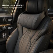 UPPVU - Luxury Car Neck Pillow, Seat Cushion, Neck Support Pillow, Car Seat Backrest, Comfortable And Breathable, Lumbar And Neck Support, Exquisite Embroidery, All-Season Use, Car Interior Accessory - Multicolor - View 2