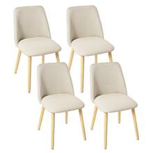 Goeurvant Modern Ergonomic Dining Chair With Curved Backrest - Set Of 2 / Set Of 4 / Set Of 6 - Beige - View 14