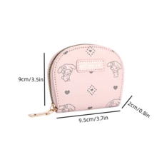 Mesuca Portable Daily Card Holder Wallet, Sanrio My Melody Theme, Pink Tone, Durable PU Fabric, Multiple Card Slots, Compact And Lightweight, Suitable For Short Trips, Outdoor Travel And Daily Storage, 1pc - View 3