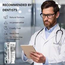 Crema dental con 7,5% de hidroxiapatita - Blanqueamiento con nanopartículas, frescura con mentol, limpieza básica, regalo ideal para mujeres, esenciales para la higiene dental | Crema dental para frescura | Textura suave - 2 piezas - Ver 4
