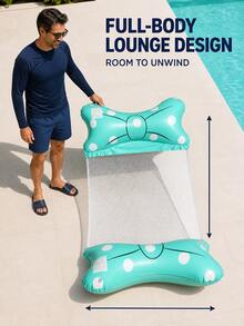 Double Tube Inflatable Water Bowknot Hammock, Adult Water Hammock Foldable Backrest Chair Inflatable Toy Lounge Chair Float, Pool Floating Device, Easy To Carry For Travel - 2-tube Float - View 5