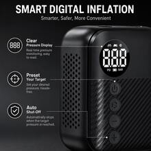 Carsun Mini Portable Electric Bike Air Pump, Wireless Tire Inflator, 150PSI Wireless Digital Display Version - 150g, Palm-Sized, Accurate Display - Automatic Shut-Off When Inflation Is Complete, Bike Accessory - Wireless - View 8