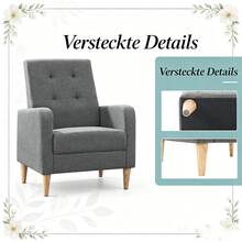 1-Sitzer Sofa Stuhl,Nordischer Stil Sessel,Lounge Sessel,Schlafzimmer Stuhl(Nur Mit 1 Stück Schlafzimmer Stuhl) - Dunkelgrau - Übersicht 5