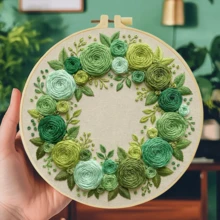 1PC 20*20cm/7.9*7.9in,Beautiful Flowers Embroidery Kit, DIY Handmade Embroidery Set For Adult Beginners, Home Gift, Women's Sewing Gift, Including User Manual, Printed Pattern Fabric, Embroidery Frame, Needle And Thread. - Beautiful Flowers - View 8