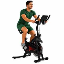Bicicleta Ergométrica Spinning Fitness Ajustável até 150kg com Rodinhas e Painel Digital Inércia 13kg - Preto - Visão 13