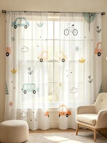 2pcs Set Small Car Plant, Dreamy Pattern Design Print, Bar-Shaped Opening Design, Filter Light, Suitable For Living Room, Kitchen, Cafe, Bedroom, Balcony, Garden, Theme Decoration - Multicolor - View 3