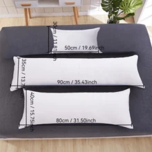 1pc Large Size Pillow - Side Sleeper Breathable Pillow - Soft Long Bed Pillow For Adults, 40 X 80 Cm / 15.7*31.5 Inches, Practical Holiday Gift - White - View 6