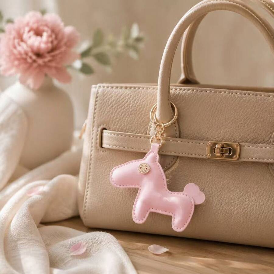 1Pc Cute Horse-Shaped Keychain, Animal Bag Charm, Backpack Ornament, Teacher's Day Thanksgiving Christmas Gift - Multicolor - View 1