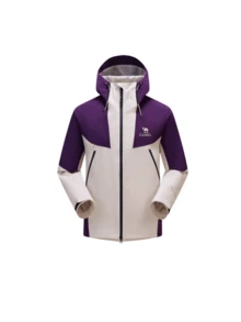 CAMEL CROWN Men's Single-Layer Hardshell Outdoor Jacket, Comfortable, Water-Repellent, And Lightweight Hiking Mountaineering Jacket Suitable For Spring - Oak Grey/ Yun Purple - View 4
