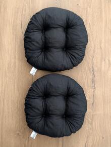 Made In Turkey 38cm Round Tufted Chair Cushion, Soft Thick Seat Pad, Available In 2PCS & 4PCS Sets For Dining Chairs, Kitchen, Floor & Home Decor - Black - View 9