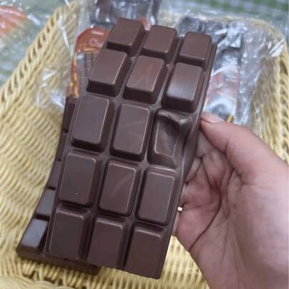 1pc Realistic Chocolate Shaped Squeeze Toy, Soft Touch PU Squishy Toy, Cute Candy Theme Sensory Interactive Toy, Slow Rebound Fun Toy, Children's Stress Relief Toy, Desktop Interactive Toy, Travel Companion Toy, Birthday Gift, Party Favor, Holiday Gift.