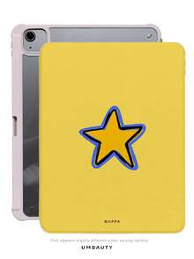 UMBAUTY 360° Rotatable Book-Style Protective Case, Yellow Background Starry Sky Leather Flip Cover, Suitable For Valentine's Day, Easter, St. Patrick's Day, Independence Day, Back To School, Halloween, Thanksgiving, Christmas, New Year, Holiday Gifts, Compatible With IPad Mini 6/7, Air 2/3/4/5/11/13" (M2/M3 2024-2025) - Multicolor - View 2