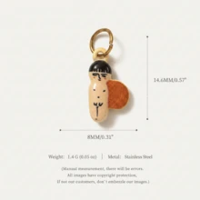 1/3pcs Quirky Mixed Pendant, Exquisite Cartoon Style, 18kpvd Gold Plated 316 Stainless Steel Material, Waterproof And Fade-Resistant, Suitable For DIY Creative Necklace, Bracelet, Earrings, Bag Chain, Keychain, Waterproof And Sweat-Resistant, Suitable For Daily Casual Wear - Multicolor - View 8