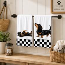 2/4/6pcs, Dog Pattern Printed Kitchen Towels, Super Soft Microfiber Highly Absorbent Tea Towels, Dish Cloths, Cleaning Towels, Hand Towels, Suitable For Cooking, Baking, Wiping Cleaning And Kitchen Decor, Kitchen Accessories, Daily Essentials - Multicolor - View 3